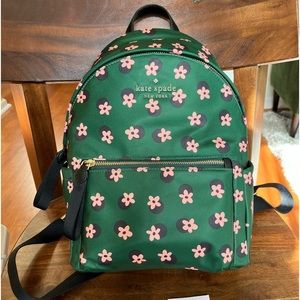 Kate Spade Green Multi Floral Medium Backpack